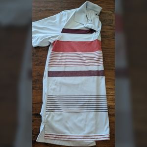 Striped Adidas golf polo